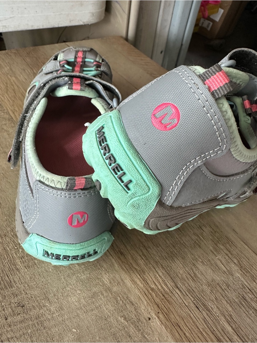 Merrell Kids Gray Teal Pink Closed-Toe Active Sandals - Picture 5 of 7